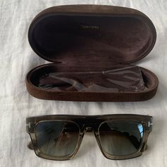 Tf Fausto Beige Sunglasses. Green Gradient Lens. Previously Worn. Great Condition. Original Case. Beige Sunglasses, Tom Ford Glasses, Green Gradient, Ford Accessories, Men's Toms, Brown Sunglasses, Mens Glasses, Colored Sunglasses, Glasses Accessories