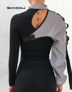 Design: Techwear Features: Reflective Machine washable: 30 °C (86 °F) FREE worldwide shipping Black one shoulder top for women Soft Techwear, Womens Techwear, Techwear Women, Black One Shoulder Top, Techwear Outfits, Outfit References, Women Inspiration, Art Clothing, Outfit Design