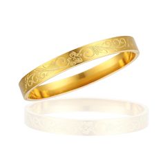 PRICES MAY VARY. Shopping notice! The maximum wearing size of the gold bangle is 2.3 inches. If your wrist size exceeds 2.3 inches, it will not be suitable for you to wear. The unique carving of the life flower pattern on the bracelet embodies the meaning of "life goes on". This women's gold bangle bracelet is made of high-quality 316 stainless steel, and it has a great texture and luster! The unique clasp design allows you to easily open the bracelet for wearing by simply pulling it apart with Gold Bangle Bracelet For Friendship, Yellow Gold Filigree Bangle As A Gift, Adjustable Gold Bangle For Friendship, Gold Bangle Cuff Bracelet For Friendship, Adjustable Gold Friendship Bangle, Gold Engraved Cuff Bracelet For Friendship, Gold Plated Filigree Bangle Jewelry, Elegant Gold Plated Filigree Bangle, Yellow Gold Brass Bangle With Intricate Design