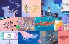 there are many different pictures in this collage that include princesses and unicorns