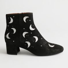 Sold Out Everywhere Excellent Condition , Soft Supple Suede Boots Black Crescent Moon, Suede Boots, Shoes Heels Boots, Crescent Moon, Crescent, Shoes Women Heels, Black Silver, Heeled Boots, Shoes Heels