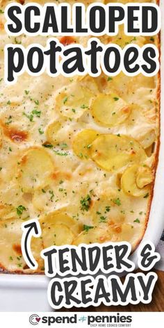 a casserole dish with potatoes and cream in it