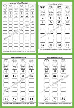 two page worksheet with numbers and faces