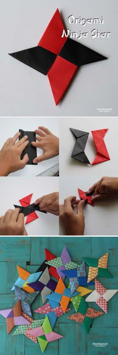 Doodlecraft: Origami Ninja Stars! Ninja Origami, Origami Paper Folding, Ninjago Party, Ninja Birthday, Ninja Party