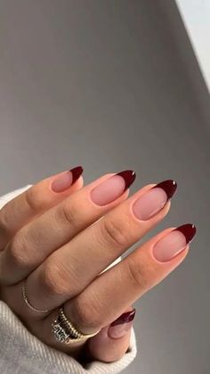 Maroon Nails, Nagel Tips, Smink Inspiration, Colorful Nails, Makijaż Smokey Eye, Burgundy Nails, Red Nail, Oval Nails