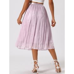 This pleated skirt with accordion style and elastic waist details shows off your femininity. Suits for daily and party wear in spring summer and fall. Pair with a t-shirt and high heels to complete the overall wearing style. Pair it with a t-shirt and high heels to complete the overall wearing style. Suits for daily and party wear in spring summer and fall. Spring Full Maxi Skirt With Elastic Waistband, Spring Midi Pleated Skirt With Elastic Waistband, Spring Midi Pleated Skirt, Spring Pleated Waist Flowy Skirt Bottoms, Feminine Pleated Full Skirt Bottoms, Spring Pleated Waist Flowy Skirt, Spring Flared Pleated Skirt With Elastic Waistband, Summer Pleated Hem Bottoms For Daywear, Flowy Midi Pleated Skirt With Elastic Waistband