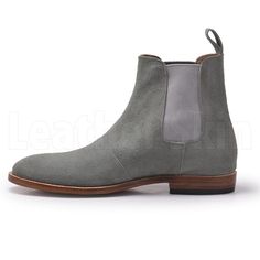 Define your sense of style with these genuine grey suede Chelsea leather boots for men, by none other than Leather Skin Shop. The comfortable pair of boots not only sharpen your look but also add a touch of charisma to any of your outfits. Here are a few more features that make these boots irresistible: The comfort of premium quality lets you wear these hand-made boots throughout your busy day The beautiful grey leather boots are not only stylish but also durable Pocket-friendly as they could be. Leather Skin Shop’s number one priority is to offer genuine leather in affordable price The availability of different colors and unique designs that instantly catch everyone’s attention The grey Chelsea suede boots will be your companion for the next couple of years. The world is raving about leat Classic Gray Leather Boots, Gray Suede Boots With Round Toe, Chelsea Leather Boots, Leather Boots For Men, Grey Leather Boots, Black Boots Men, Leather Formal Shoes, Oxford Brogues, Brown Oxfords