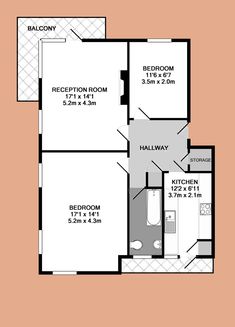 a floor plan for a two bedroom apartment