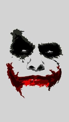 the joker face is painted in red and black