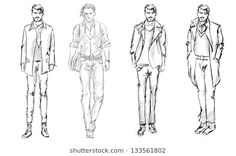 a line drawing of men's clothes