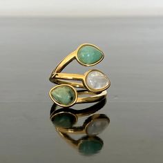 Comi ring | Coco Maloo African Turquoise, Steel Ring, Ring Set, Ring Sets, Mother Of Pearl, Coco, Turquoise