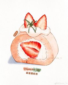 there is a drawing of strawberries in a bag