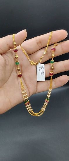 Beeds Mala Designs, Magalsutram Chain Designs, Mangalsutra Bracelet Design, Small Chains Gold, Pearl Chain Necklace For Diwali Puja, Pagadam Jewellery Chains, Elegant Pearl Chain Necklace For Puja