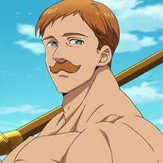 a man with a moustache on his chest holding a baseball bat over his shoulder