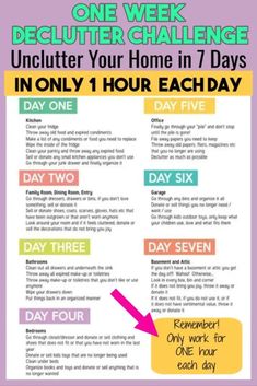 the one week declutter challenge poster