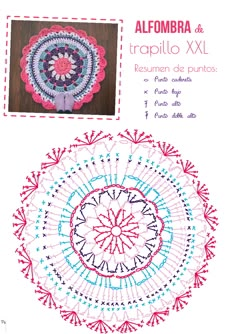 an image of a crocheted doily with the words alfombara written in spanish