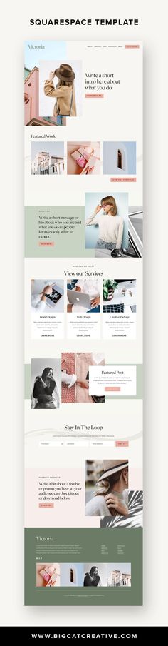 Squarespace Template homepage layout from Big Cat Creative Virtual Assistant Website, Squarespace Inspiration, Squarespace Tips, Squarespace Tutorial, Beautiful Website Design, Squarespace Blog, Squarespace Web Design, Digital Inspiration