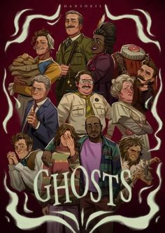 the movie poster for ghost's with many different characters and their names on it