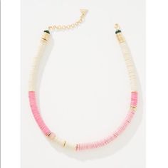 Nwt Anthropologie - Gorgeous Pink Beaded Necklace. Much Prettier In Person, Great Statement Necklace. No Trades Or Pp - Price Is Final - Pink Round Bead Necklaces For Vacation, Pink Round Beads Necklaces For Vacation, Pink Round Beads Necklace For Vacation, Pink Necklaces With Colorful Beads For Vacation, Pink Necklace With Colorful Beads For Vacation, Pink Necklace With Colorful Heishi Beads, Pink Heishi Bead Necklace With Colorful Beads, Pink Single Strand Necklace For Beach, Pink Beaded Necklace