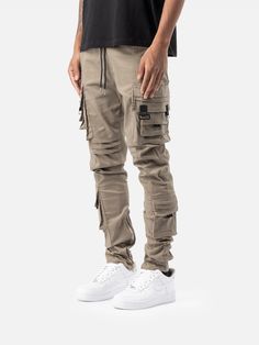 V2 Cargo Pants - Taupe | Blacktailor – BLACKTAILOR Fitted Urban Cargo Jeans With Cargo Pockets, Fitted Khaki Cargo Pants For Streetwear, Fitted Urban Cargo Jeans, Fitted Cargo Jeans With Patch Pockets For Streetwear, Fitted Utility Parachute Pants For Streetwear, Khaki Utility Joggers With Side Pockets, Stretch Khaki Cargo Parachute Pants, Fitted Urban Cargo Parachute Pants, Urban Fitted Cargo Parachute Pants