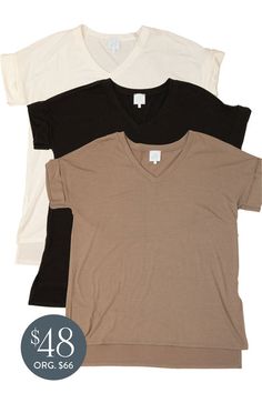 This bundle of neutral hued tees will have you ready for all causal occasions! They are the perfect base for creating a casual cute outfit! You can knot the hem or half tuck into your favorite jeans or shorts. You can layer it with all sorts of jackets, shackets, or kimonos. And don't even get us started on accessories! The options are absolutely endless! This top is truly a staple piece! This top features a v neckline, short cuffed sleeves, and a generous fit.Material has generous amount of str Sunday Pics, Pink Gingham Dress, Floral Cocktail Dress, Black Tie Dress, Long Sleeve Outerwear, Two Piece Swimwear, Quilted Totes, Friend Outfits, Pink Gingham