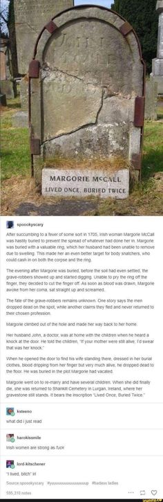 an old cemetery with a sign on it that reads,'the grave of george mccie lived once buried in stone