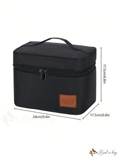 BirdinBag - Premium Insulated Lunch Box - Ideal for School, Work, Picnics & Outdoor Travel - Unisex Practical Portable Rectangular Case, Large Capacity Rectangular Lunch Box For Travel, Practical Portable Rectangular Lunch Bag, Large Capacity Rectangular Lunch Box Gift, Gift Rectangular Large Capacity Lunch Box, Large Capacity Black Lunch Bag For Gift, Large Capacity Black Lunch Bag As Gift, Large Capacity Black Lunch Bag Gift, Black Large Capacity Lunch Bag Gift