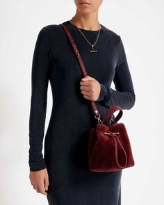 Strathberry - Osette - Osette - Burgundy Luxury Bucket Bag For Fall, Chic Everyday Luxury Bucket Bag With Top Handle, Chic Everyday Luxury Crossbody Bucket Bag, Luxury Bucket Bag With Removable Pouch For Fall, Luxury Fall Bucket Bag With Removable Pouch, Shearling Bag, Music Bar, Bag Collection, Cold Season