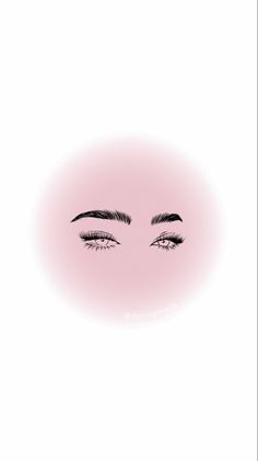 the eyes are drawn in black and white on a pink background