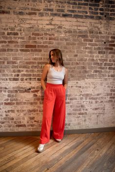 Our high waisted wide leg sweatpants in red  is perfect for any casual day. Perfectly snatch the waist with a 2" waistband. Made of rib knit cotton, these pants are soft, stretchy, and durable. You are wear these anytime, anywhere. They are just thick enough to avoid those dreaded underwear lines without being heavy or hot. Available in four other colors!! Check out our store for more! Material: 100% Organic Cotton Knit. This fabric is grown in Texas and milled in North Carolina. Made-to-Order: All of our products are made-to-order by our independent seamstresses in Birmingham, AL. Fit: This is a soft and stretchy knit pant. We recommend that you stick with your normal size. Please reference our measurement guide to find your recommended waist and inseam sizes. Model: Karah wears a S waist Pants Business Casual, Wide Leg Lounge Pants, Wide Leg Sweatpants, Business Pants, Knit Pants, Knit Cotton, Lounge Pants, Cotton Knit, Trousers Women