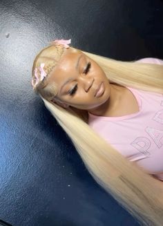 Braid Wig Hairstyles, Blondes Hairstyles, Blonde Frontal Wig, Lace Wigs Styles, Quick Braided Hairstyles, Pretty Hair Color