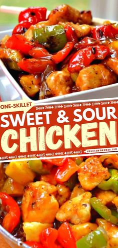 SWEET AND SOUR CHICKEN Chicken And Bell Pepper Stir Fry, Chicken Stir Fry With Bell Peppers, Dinner Recipe With Peppers, Chicken Peppers And Rice Recipes, Chicken And Peppers Over Rice, Recipes Using Red Bell Peppers, Celery And Peppers Recipes, Pepper Dishes Recipes, Bell Pepper And Chicken Recipes