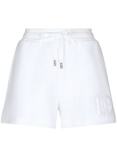 white cotton blend embossed logo to the front drawstring fastening waist two side slit pockets straight hem Dolce And Gabbana Clothes, Chanel Shorts, Dg Logo, Track Shorts, Dolce E Gabbana, Rich Girl, Embossed Logo, School Outfits, Short Outfits