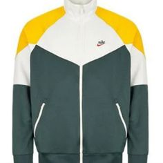 Mens Track Top Brand New With Tags Big And Tall Sz Xxl Multicolored Zipper As Closure Two Front Pockets Arm Length 33 Inches Width 28 1/2 Inches Yellow Sportswear Outerwear For Fall, Nike Green Track Jacket For Fall, Green Color Block Outerwear For Sports, Yellow Sportswear Outerwear For Winter, Casual Yellow Track Jacket For Fall, Green Color Block Track Jacket For Winter, Nike Green Casual Track Jacket, Green Nike Track Jacket For Streetwear, Nike Casual Green Track Jacket