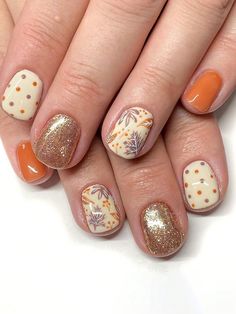 24pcs/Set Removable Shiny Short Fake Nails, Warm Autumn/Winter Color Falling Maple Leaf & Dot Gold Glitter Creative Design, Suitable For Daily/Outdoor/Party Use For Girls/WomenI discovered amazing products on SHEIN.com, come check them out!