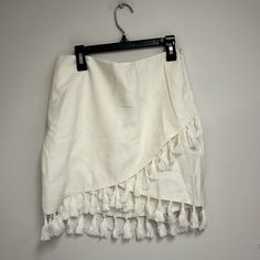 Vici White Fringe Skirt Nwt Size Small White Fringe Skirt, Ruffled Mini Skirt, Satin Mini Skirt, Midi Wrap Skirt, Tiered Mini Skirt, Velvet Mini Skirt, White Fringe, Leopard Print Skirt, Ruffle Mini Skirt