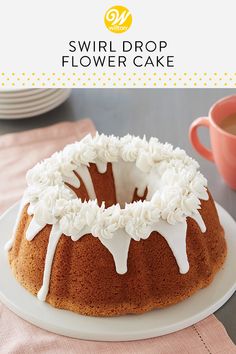 a bundt cake sitting on top of a white plate