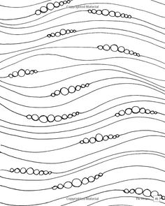 an abstract line drawing with black and white lines in the shape of wavy, curved shapes