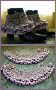 Steampunk Knitting, Boot Spats, Crocheted Clothes, Miniature Horses, Boot Cuff