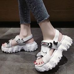 antmvs 6CM Gladiator Platform Women's Sandals 2024 Summer Fashion Women Chunky Beach Sandal Denim Comfortable Sandalias Mujer Summer Fashion Women, Gladiator Sandals Heels, Fashion Shoes Heels, Vintage Sandals, Black Platform Shoes, Off White Shoes, Women Platform Shoes, Orange Shoes, Womens Sandals Summer