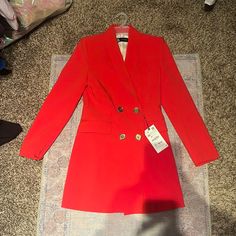 Never Worn Nwt Chic Red Mini Dress For Office, Spring Red Mini Dress For Office, Red Blazer Dress For Formal Fall Occasions, Red Blazer Dress For Formal Fall Events, Red Mini Dress For Winter Formal, Red Mini Dress For Formal Winter Occasions, Red Mini Dress For Formal Winter Events, Zara Red Mini Dress For Formal Occasions, Zara Red Blazer