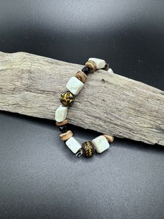 Sand Stone Bracelet, Coconut Shell, Shell Beads, Tropical Beach, Earthy Tones, Nature Beauty, Jewelry Bracelets, Essence, Coconut