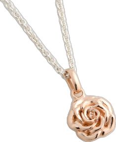 Rose Gold Charm Necklace With Flower Pendant, Sterling Silver Rose Gold Jewelry With Rose Design, Rose Gold Flower Charm Sterling Silver Necklace, Rose Gold Sterling Silver Necklace With Flower Charm, Rose Gold Sterling Silver Charm Necklace With Flower Charm, Rose Flower Pendant Charm Necklace, Rose Gold Hallmarked Flower Pendant Jewelry, Hallmarked Rose Gold Flower Pendant Jewelry, Rose Gold Jewelry With Rose Detail For Gift