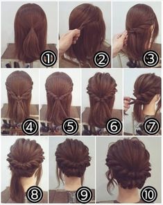 Picture Braided Updo, White Bow, Girls Bows, Hair Dos, Trendy Hairstyles, Bridesmaid Hair, Hair Updos