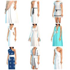 multiple images of women in different dresses