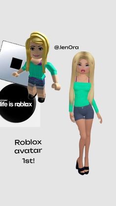 the roblox avatar is next to an image of a woman with blonde hair