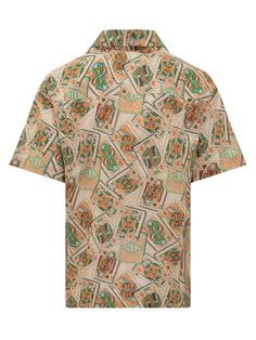 Hawaian fit shirt with short sleeves. Classic collar. Button closure. Le Jeu all-over pattern.Composition: 53% Linen, 47% Cotton Relaxed Fit Camp Shirt With All-over Print, Collared Hawaiian Shirt With All Over Print, Relaxed Fit Hawaiian Shirt With Collar And Print, Relaxed Fit Collared Hawaiian Shirt With Print, Relaxed Fit Hawaiian Shirt With Collar, Patterned Camp Collar Shirt With Print, Vacation Short Sleeve Shirt With All Over Print, Patterned Printed Camp Collar Shirt, Patterned Short Sleeve Hawaiian Shirt With Graphic Print