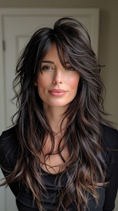 Elevate your hairstyle with these 24 stunning curtain bangs ideas. Imagine the perfect blend of style and sophistication with long straight bangs that enhance your features. Visit the link to see these amazing styles and get ready to transform your hair. Heavy Layers Medium Hair, Gwen Hair, Hairstyles With Straight Hair, Long Straight Bangs, Curtain Bangs Ideas, Curtain Bangs Hairstyles, Long Curtain Bangs, Bangs Ideas, Women Haircuts Long