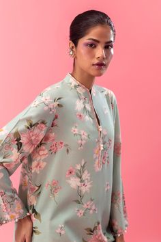 Brand: Sana SafinazProduct Code: H243-013A-2ACCollection: Mahay by Sana Safinaz Unstitched Winter CollectionFabric: Linen DESIGN DETAILS: Digital Printed Shirt Front On Linen 1.15 Meters Digital Printed Shirt Back On Linen 1.15 Meters Digital Printed Sleeves On Linen 0.65 Meters Embroidered Bunches On Organza 6 Pieces Rotary Printed Cambric Pants 1.75 Meters DISCLAIMER:* Lining, Laces, and Tassels are not included in unstitched variants.* Embellishment items in stitched outfits are subject to market availability.* Product color may vary due to photographic lighting or your device settings. CARE INSTRUCTIONS: Extra Fabric Has Been Used For Shoot Original Color May Vary Slightly From The Picture Dry Clean Recommended Iron The Clothes At Moderate Temperature Do Not Use Bleach, Or Stain Removi Festive Long Sleeve Bandhgala With Floral Print, Silk Kurta With Digital Print And Long Sleeves, Silk Long Sleeve Kurta With Digital Print, Anarkali Style Long Sleeve Palazzo Set With Floral Print, Anarkali Palazzo Set With Floral Print And Long Sleeves, Spring Designer Wear Sets With Digital Print, Diwali Palazzo Set With Unstitched Blouse, Eid Long Sleeve Digital Print Palazzo Set, Spring Designer Sets With Digital Print