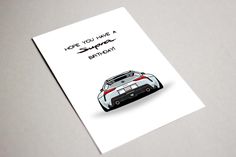 a birthday card with an image of a sports car